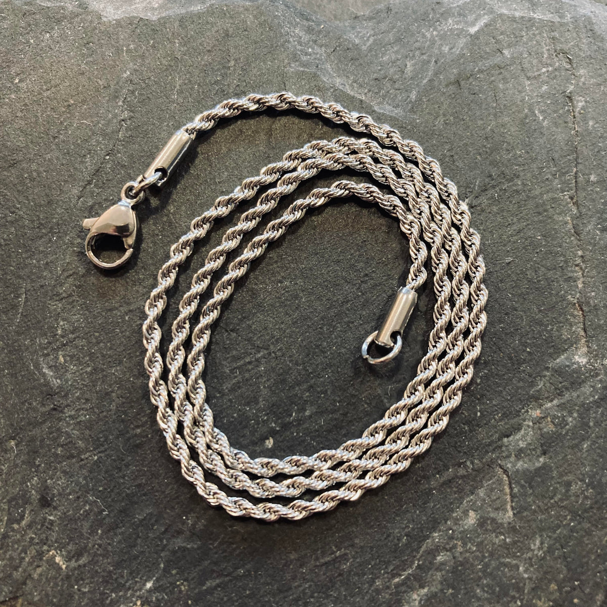 Stainless steel hot sale rope necklace