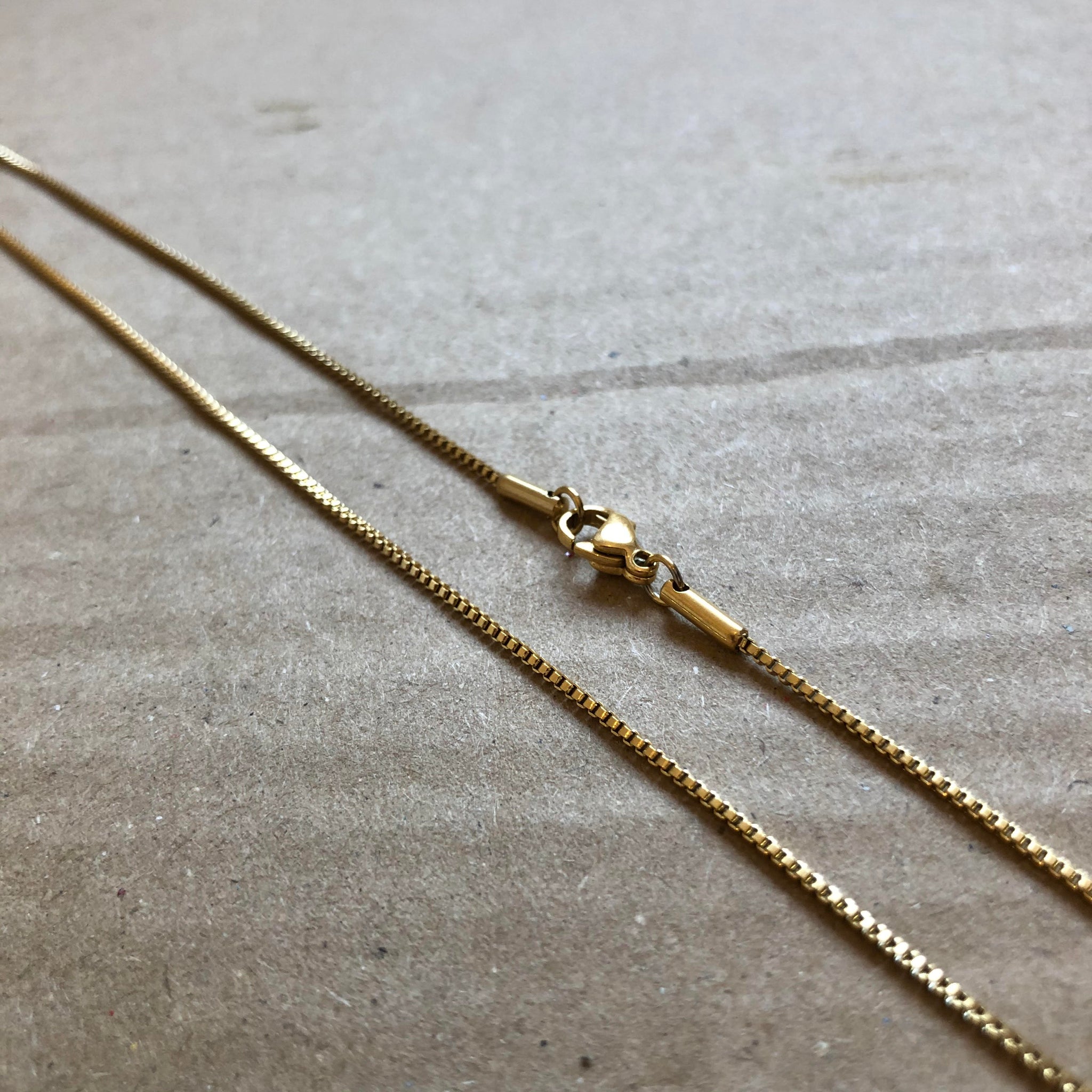 1mm 18k Gold Plated Box Chain