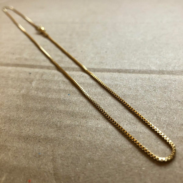 1mm 18k Gold Plated Box Chain