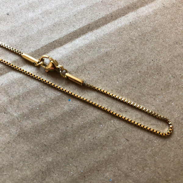 1mm 18k Gold Plated Box Chain