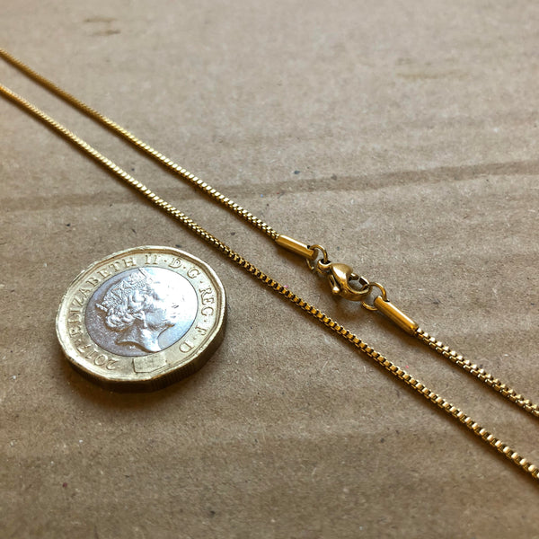 1mm 18k Gold Plated Box Chain