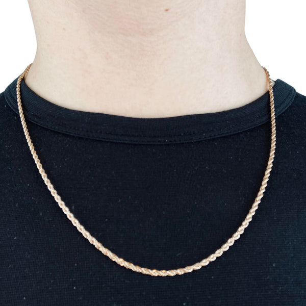 2mm Rose Gold Rope Chain - Stainless Steel