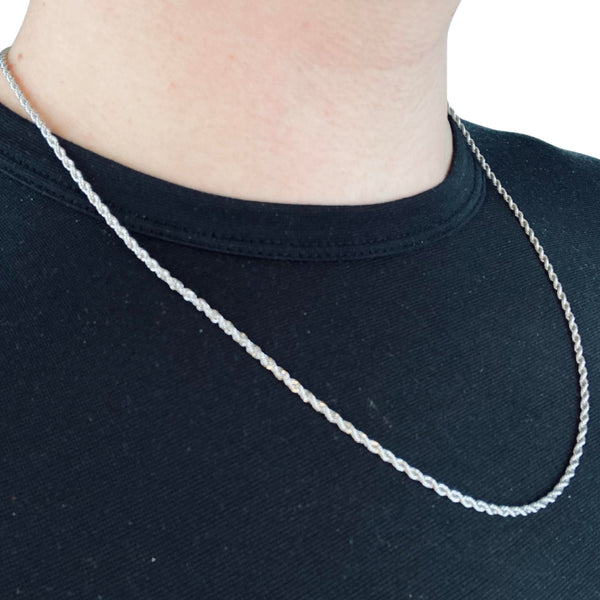 2mm Silver Rope Chain - Stainless Steel