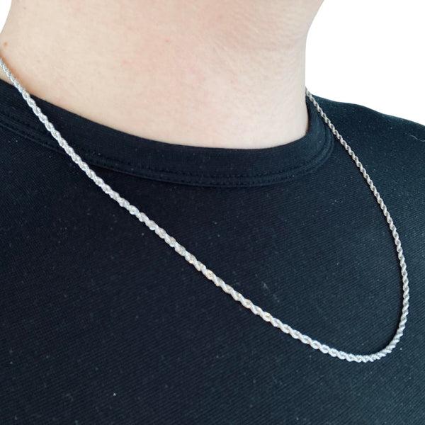 2mm Silver Rope Chain - Stainless Steel