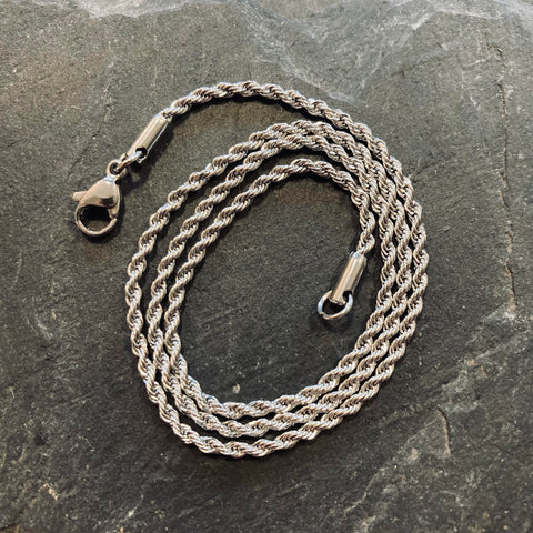 2mm Silver Rope Chain - Stainless Steel