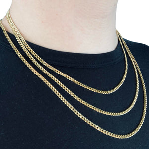 3mm Gold Cuban Link Chain - Stainless Steel