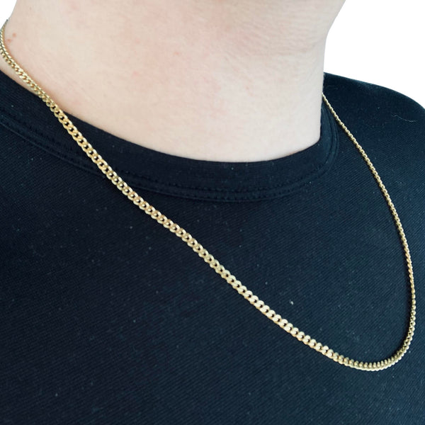 3mm Gold Cuban Link Chain - Stainless Steel