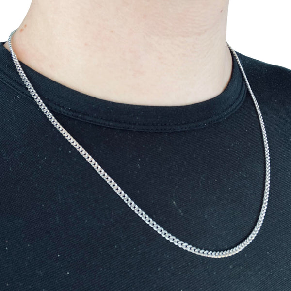 3mm Silver Cuban Link Chain - Stainless Steel