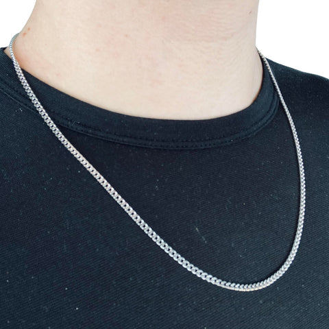 3mm Silver Cuban Link Chain - Stainless Steel