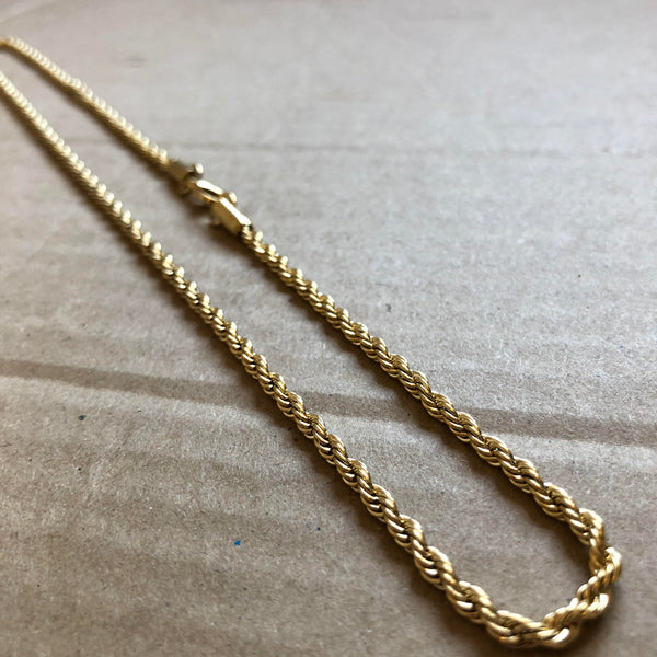 3mm Gold Rope Chain - Stainless Steel