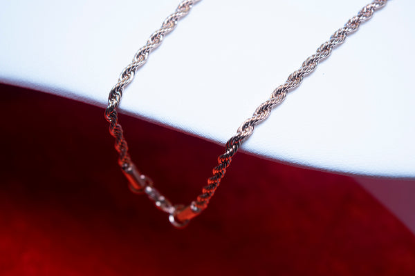 3mm Rose Gold Rope Chain - Stainless Steel