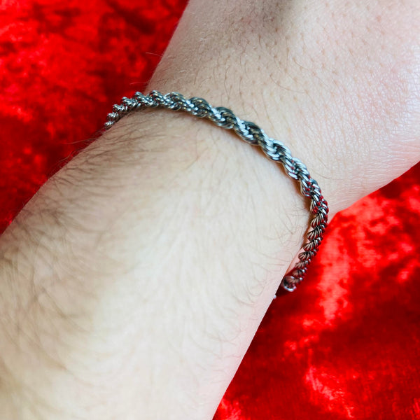 3mm Silver Rope Bracelet