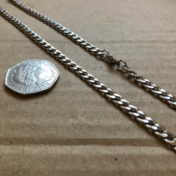 5mm Silver Cuban Link Chain - Stainless Steel