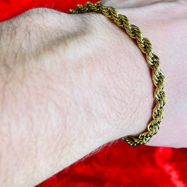 5mm Gold Rope Bracelet