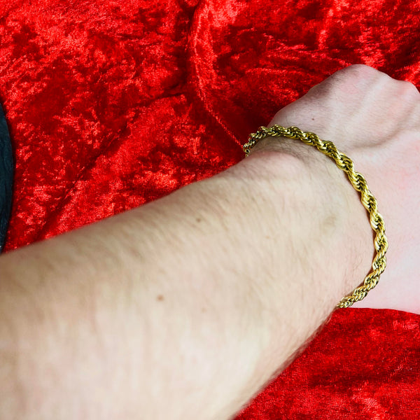 5mm Gold Rope Bracelet