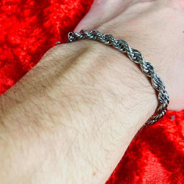 5mm Silver Rope Bracelet