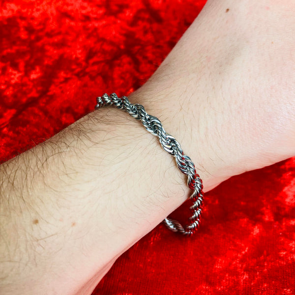 5mm Silver Rope Bracelet