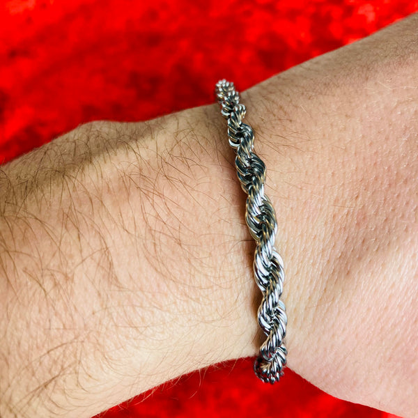 5mm Silver Rope Bracelet