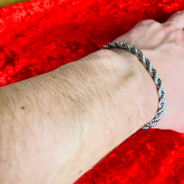 5mm Silver Rope Bracelet