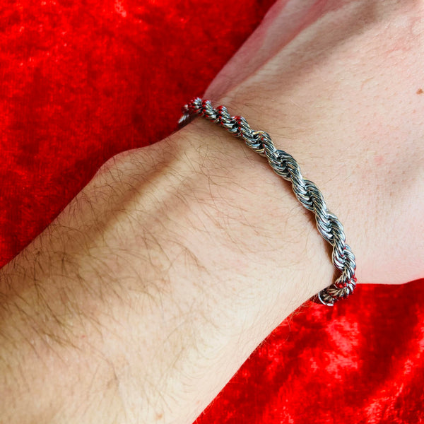 5mm Silver Rope Bracelet