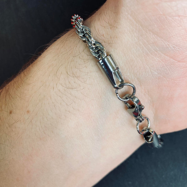 5mm Silver Rope Bracelet