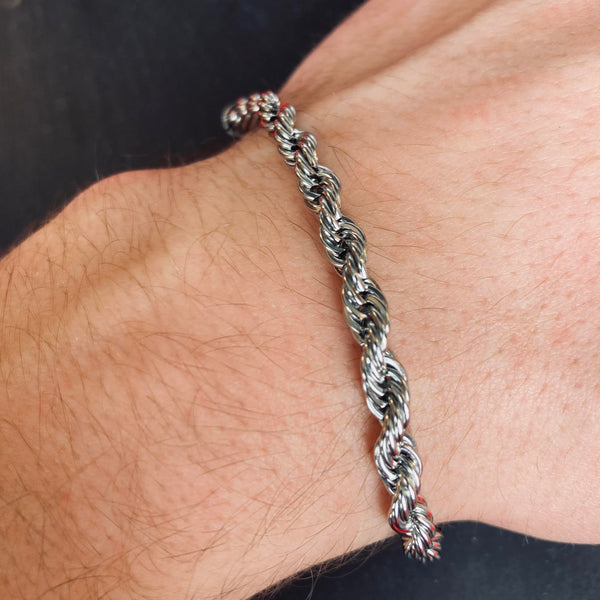 5mm Silver Rope Bracelet