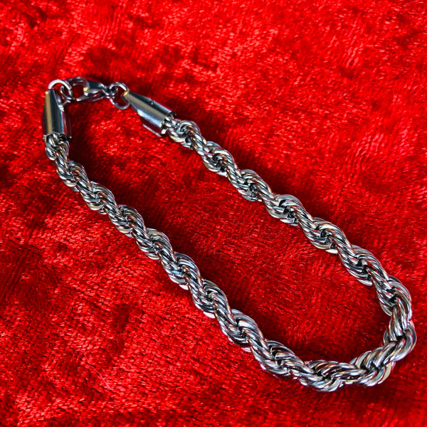 5mm Silver Rope Bracelet